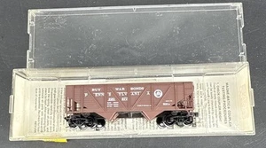 Scala N Micro-Trains 57100 PRR Pennsylvania 33' auto doppia tramoggia #220877 ex condizioni - Foto 1 di 4