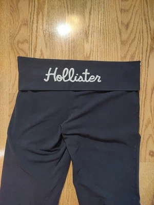 复古 Y2K Hollister 折叠瑜伽裤喇叭女式大号脚本刻字 — 第 1/4 张图片