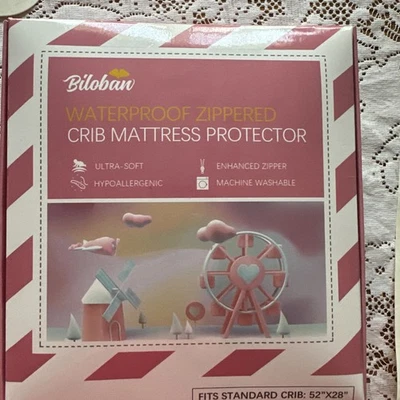 NUEVO Protector de colchón impermeable para cuna Biloban, lavado a máquina Foto 1 de 4