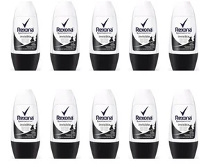 10 X Rexona Invisible Black + White Pure Antiperspirant Deodorant Roll On 50mL - Picture 1 of 2