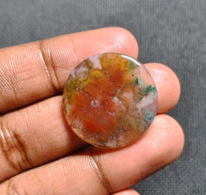 Top 100% Agata Muschio Naturale Pietra Preziosa Cabochon Sciolta per Gioielli 21 Cts. ME-14385 - Foto 1 di 6