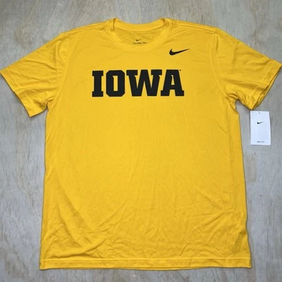 NEW LG Iowa Hawkeyes Nike Primetime Legend Wordmark Short Sleeve Shirt Gold - Image 1 of 4