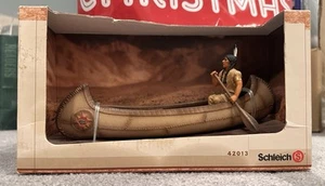 Schleich 42013 Wild West Sioux Indian Native American Figure w/ Canoe NEW - Picture 1 of 2