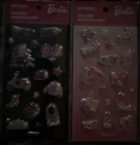 Barbie : Glittered Shaking Puff Stickers : MINISO : 2 Packages - Picture 1 of 4