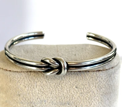 James Avery Retired Lover's Knot 925 Sterling Silver Cuff Bracelet 6 1/2" - Image 1 of 4