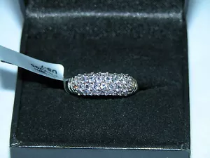 LOT 21 GEMS TV STUNNING TANZANITE PLATINUM PLATED STERLING SILVER RING SIZE N - Picture 1 of 11