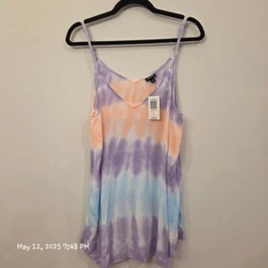 Torrid Crinkle Gauze Tie-Dye Pastel Sophie Swing Cami Top Size 0/L/12 - Picture 1 of 6