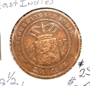 Olanda Indie orientali 1857 2 1/2 centesimo XF - Foto 1 di 2