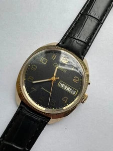 Orologio Vintage URSS Sovietico Slava Placcato Oro Cassa AU URSS Perfetto 26 Gioielli - Foto 1 di 20