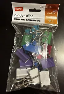 Staples Binder Clips Medium 15 Qty - Picture 1 of 2