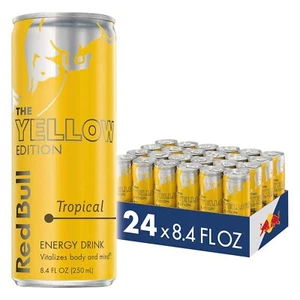 Red Bull Yellow Edition Energy Drink Tropical with 80Mg Caffeine plus Taurine & - Picture 1 of 9