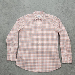 Mizzen And Main Shirt Mens Large Red White Plaid Trim Fit Cutaway Collar Dress - Picture 1 of 10