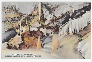 New Market VA Gateway to Fairyland Linen Endless Caverns Vintage Postcard - Bild 1 von 2