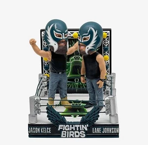PHILADELPHIA EAGLES Kelce & Johnson WWE Wrestling FIGHTIN’ BIRDS Bobblehead NIB! - Picture 1 of 3