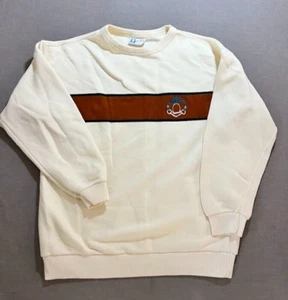 Vintage Dunbrooke Sweatshirt Adult Medium Beige Embroidered Pullover Long Sleeve - Picture 1 of 10