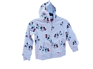 Disney Small Size 6/7 Girls Minnie Mouse Hooded Sweatshirt light grey - Picture 1 of 7
