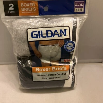 Gildan Men Boxer Briefs Underwear Size 2XL 44-46" 2-Pack New - Image 1 of 4
