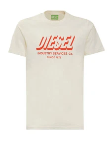 Diesel - Herren Rundhals Slim Fit Logo T-Shirt Cremeweiß - T-DIEGOS-A5 - Bild 1 von 2