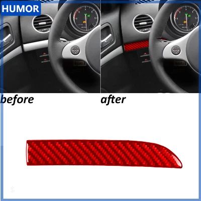 Tapicería interior del tablero de instrumentos de fibra de carbono roja para Alfa Romeo 159 2004-11 Foto 1 de 4