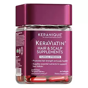 Keranique KeraViatin Haar & Kopfhaut Nahrungsergänzungsmittel, klinische Stärke, Biotin - Bild 1 von 6