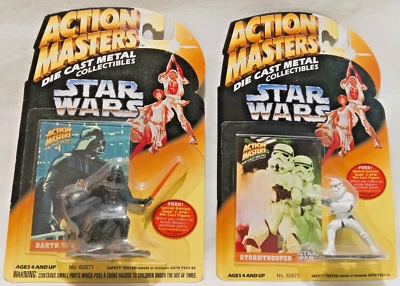 Lot of 2-1994 Kenner Star Wars Action Masters DieCast Metal VADER & STORMTROOPER - Image 1 of 4