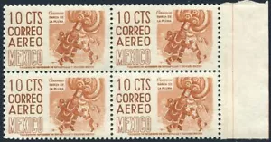 Mexico C219a perf 11.5x11 wmk 300 Bl/4,MNH.Mi 1022C. Air Post 1960.Oaxaca Dance. - Picture 1 of 1