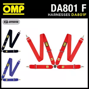 OMP 801F RACING HARNESS HANS FRIENDLY 4 PUNTI 3" CINTURE FIA 8854/98 - Foto 1 di 19