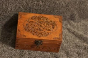Celtic Dragons themed wooden jevelery box/casket - Picture 1 of 8