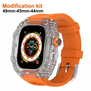 Kit mod custodia trasparente cinturino fluoroubber per Apple Watch Ultra 2 49 mm 987654SE - Foto 1 di 62