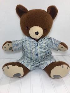 Vintage Teddybär Tier Spielzeug Plus im blauen Pullover - Bild 1 von 12