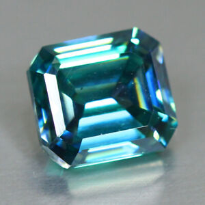 1.66 CTS_REPLACEMENT of DIAMOND_EMERALD CUT_GENUINE REAL BLUE MOISSANITE