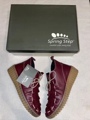 Spring Step Comfort Wedge Womens Size 37 U.S. 6 M Burgundy Leather Going Out - Image 1 of 4