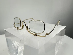 Vintage goldenes klappbares umgekehrtes Brillengestell 46-13-130 mm (LE-2) - Bild 1 von 13