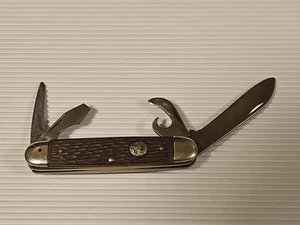 Vintage Ulster Knife Company Boy Scouts of America BSA Pocket Knife Brown - Picture 1 of 9