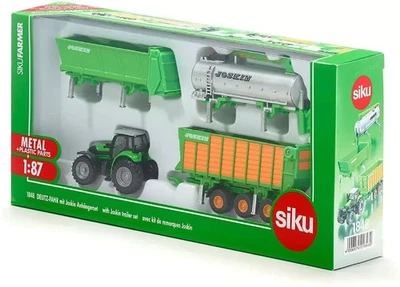 SIKU 1848 - modellino 1:87 - TRATTORE DEUTZ-FAHR CON RIMORCHI JOSKIN - NUOVO - Immagine 1 di 4