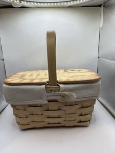 Longaberger 1998 Spring Basket W/ Cat Lid, Liner, Protector & Dividers - Picture 1 of 7