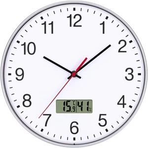 Reloj de Pared Moderno con Pantalla de Temperatura y Humedad, Silencioso, 30cm, Blanco - Imagen 1 de 7