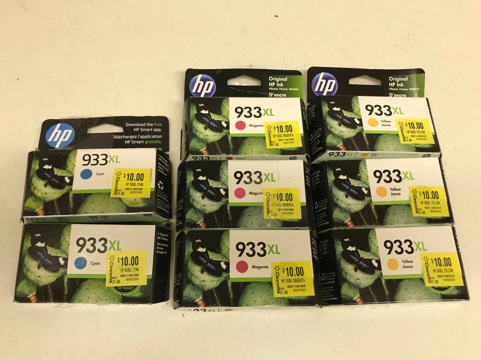 LOT of 8 Sealed Genuine HP 933XL Ink Cartridge Exp.2022 - Image 1 of 1