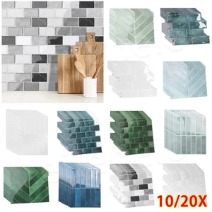 10/20X Brick Tile Stickers Peel and Stick Self Adhesive Kitchen Bathroom Decor‘’ - Picture 1 of 42