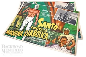 Paar 1961 "Santo Contra Hombres Infernales" 24x17 Lobby Poster (2), DCA (MX) - Bild 1 von 8