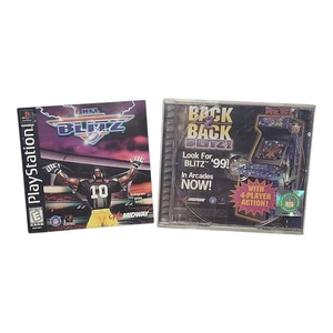 NFL Blitz (PlayStation 1 PS1 1997) Black Label Case & Manual Only - No Game - Picture 1 of 4