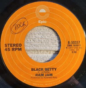 Ram Jam "Black Betty / I Should Have Known" strong VG - Picture 1 of 3