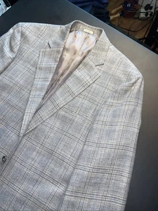 JOSEPH ABBOUD E.THOMAS 40L Gray Blue Wool Silk Linen Blend Limited Edition WOW - Picture 1 of 20