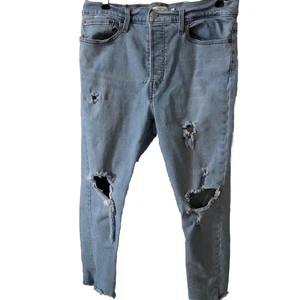 Levi’s Jeans Damen 32 Wedgie Skinny Denim Lt Wash Distressed Button Fly 32X26 - Bild 1 von 7