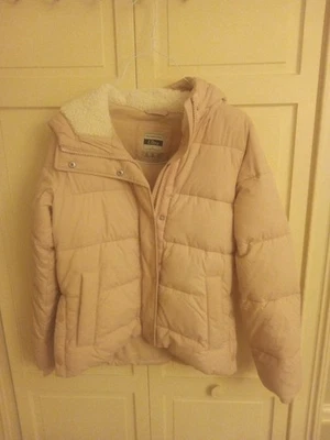 Abercrombie & Fitch Womens Small Peach/Cream Ultra Puffer Jacket - Image 1 of 4