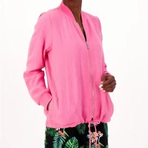 NEW Belle Beach Kim Gravel Women's Pink Zip-Up Swim Coverup - Picture 1 of 12