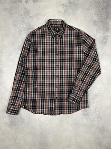 Camisa abotonada manga larga de diseñador a cuadros Armani Exchange para hombre talla M’s - Imagen 1 de 13