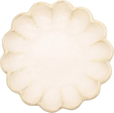 Mino Yaki 555-0008 Kaneko Kohyo White Rinka Porcelain Plate 21cm Japan - Image 1 of 4