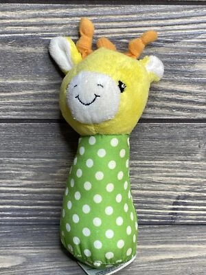 "Sassy Grin & Grow 2016 amarillo verde lunares jirafa sonajero animal de peluche 6"""  Foto 1 de 4