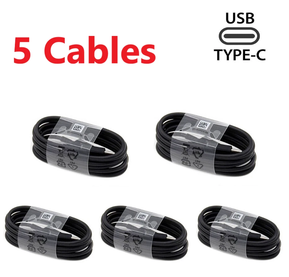 5x USB Cable Type C Fast Charger For Samsung Galaxy A12 A13 A32 A52 A03s A02s - Image 1 of 4